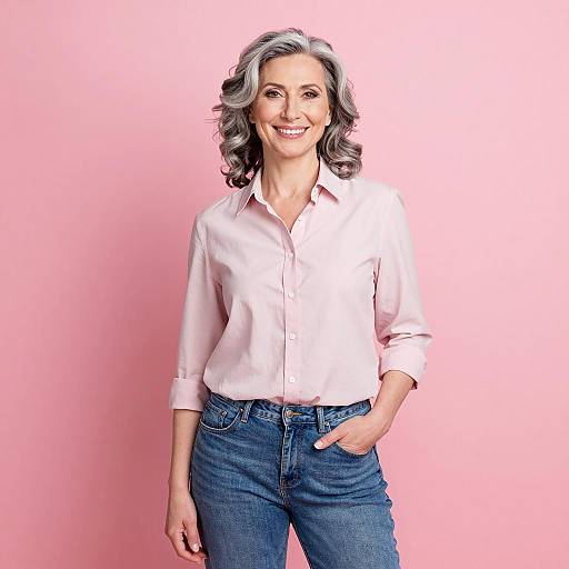 Confident Mature Woman in Casual Attire