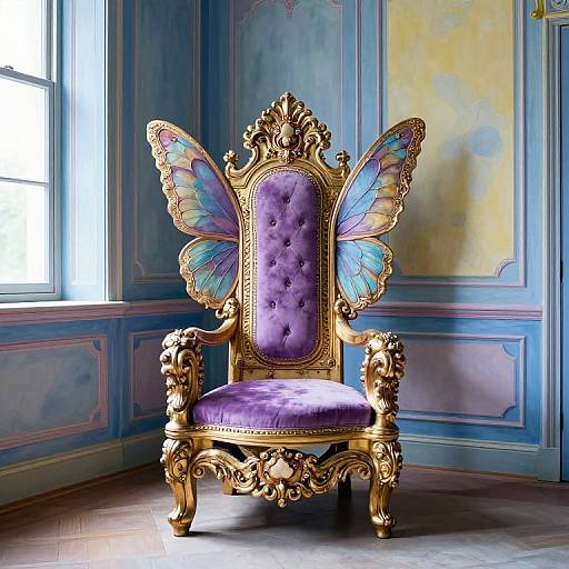 Ornate Throne with Butterfly Wings