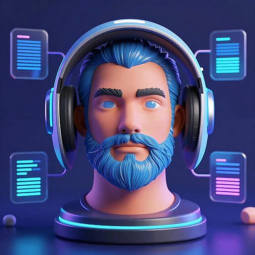 Futuristic Virtual Beard Simulator Art