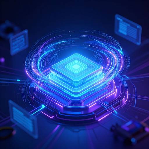 Futuristic AI Interface with Neon Glow