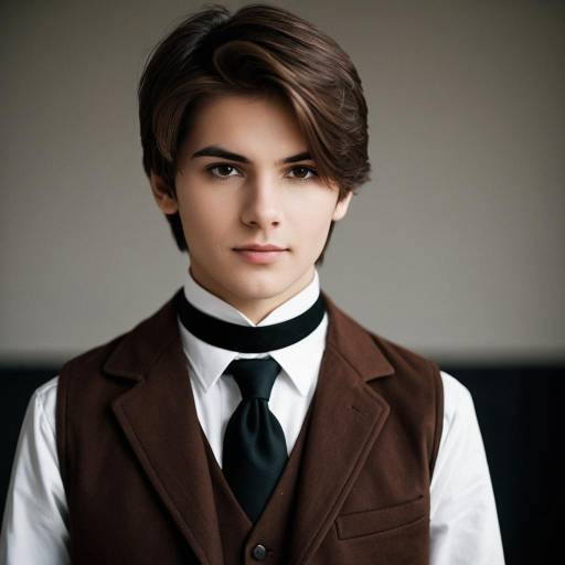 Young man in vintage band geek costume