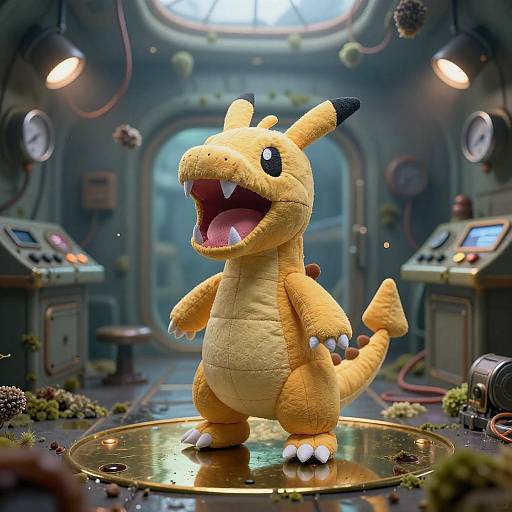 Hand-Stitched Dragon in Abandoned Submarine