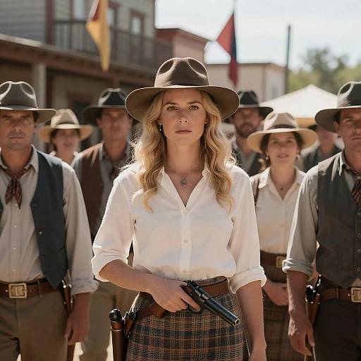 Western Town Woman with Gun