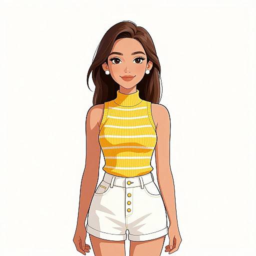 Smiling Woman in Casual Summer Outfit