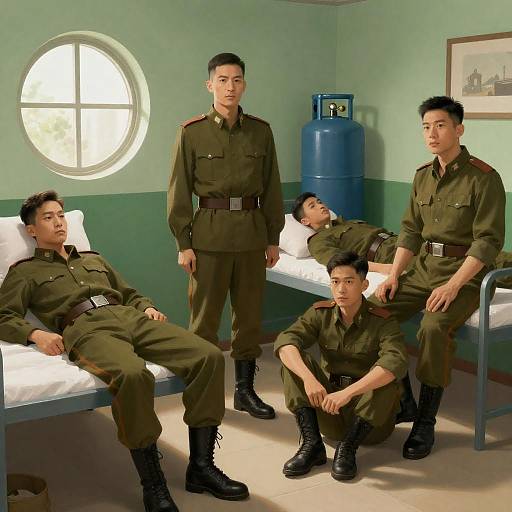 Military Movie Poster with Four Soldiers