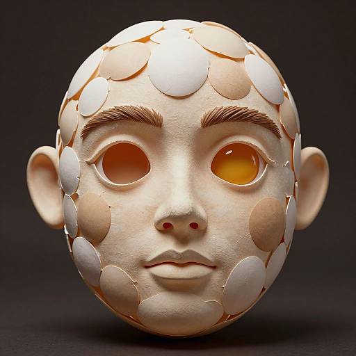 Photorealistic Surreal Egg Face Icon