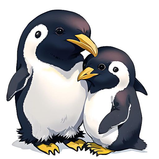 Heartwarming Penguin Mother and Baby Hug