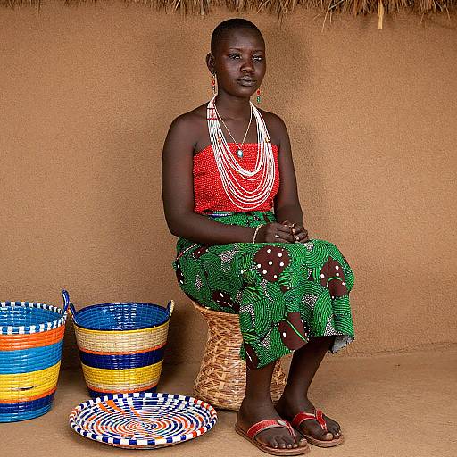 African Woman in Traditional Attire