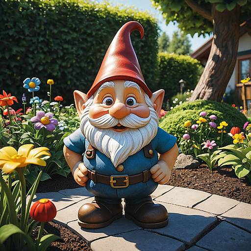 Friendly Garden Gnome Statue