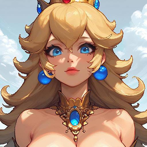 Pixel Art Princess Peach Portrait