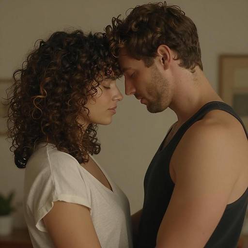 Intimate Moment Between Couple Indoors