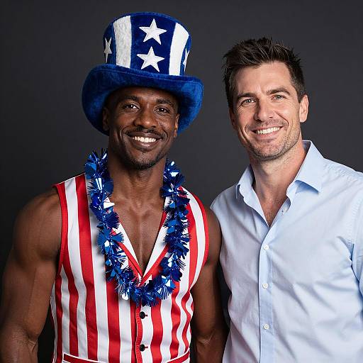 Cheerful Dual Portrait of Two Men