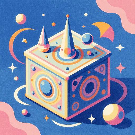 Surreal Abstract Vibrant Geometric Fantasy