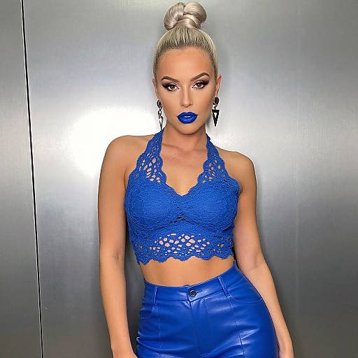 Edgy Blue Fashion Pose