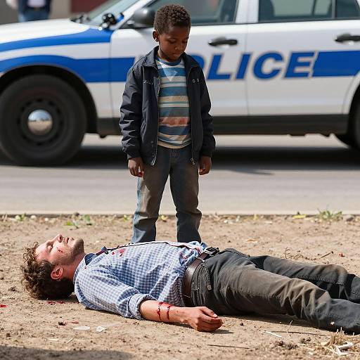 Dramatic Scene of Youth and Conflict