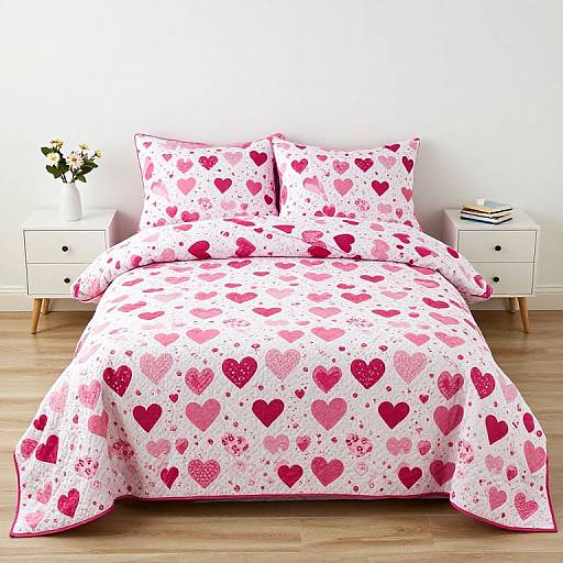 Sapphire Hearts Pink Twin Bedding Set