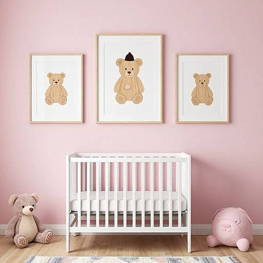 Pink Baby Room with Wooden Theme