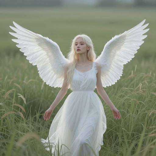 Ethereal Being Among Whispering Grass