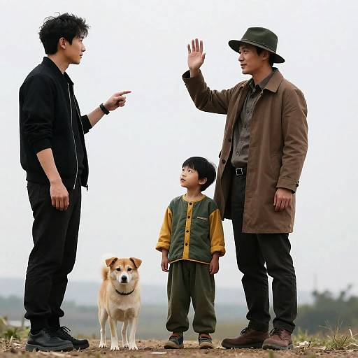 Outdoor Gathering with Friends and Dog