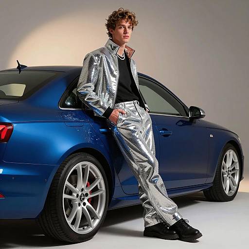 Stylish Arrival at Retro Disco Scene