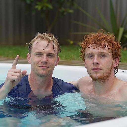 Relaxing Jacuzzi Scene with Two Men