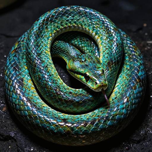 Emerald Serpent Portrait in Dramatic Light