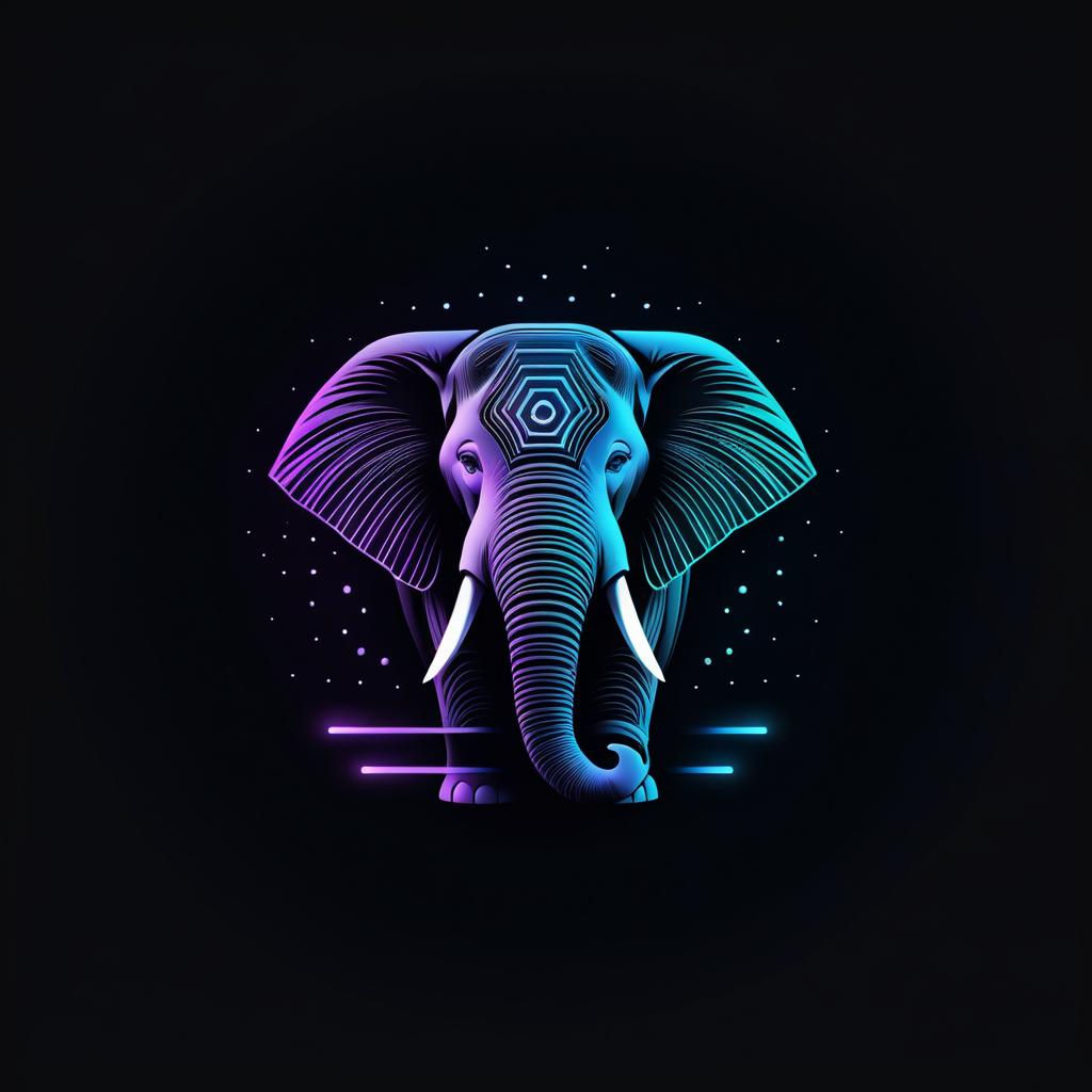 Minimalist HDR Logo Featuring Wise Elephant