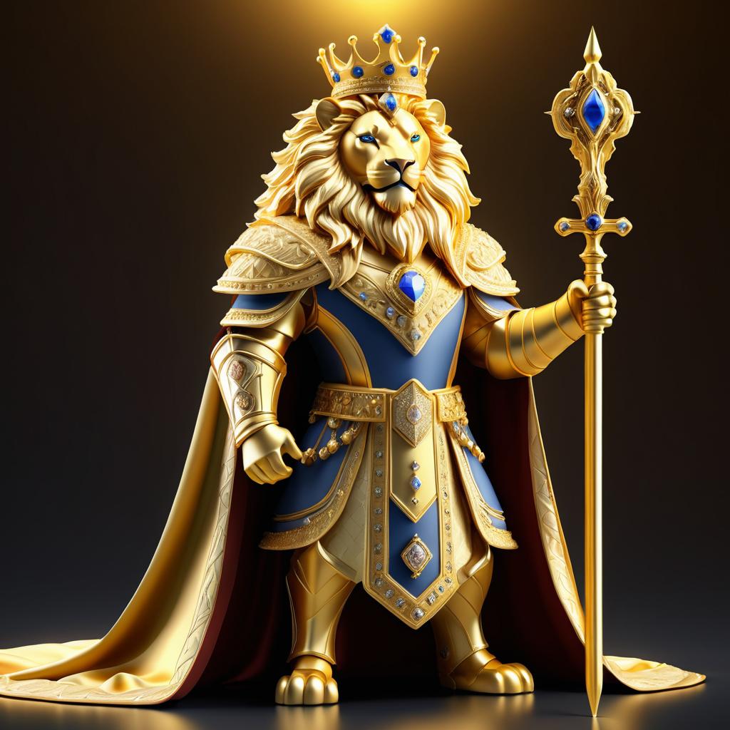 Regal 3D Lion in Royal Attire