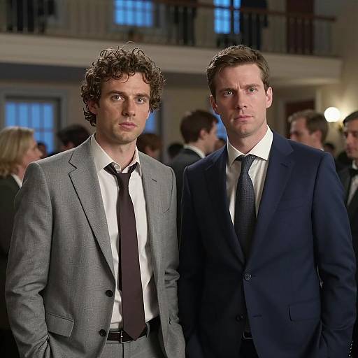 Two Men in a Crowded Dim Room