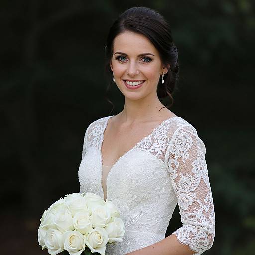 Elegant Bride in Forest Setting