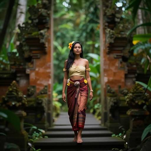 Full Body Tribal Woman in Bali Jungle