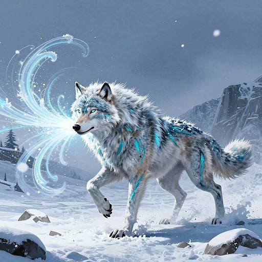 Frost Wolf Blizzard Illustration