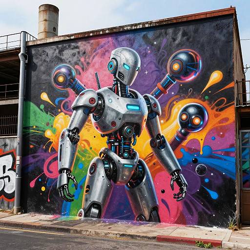 Futuristic AI Graffiti Street Art