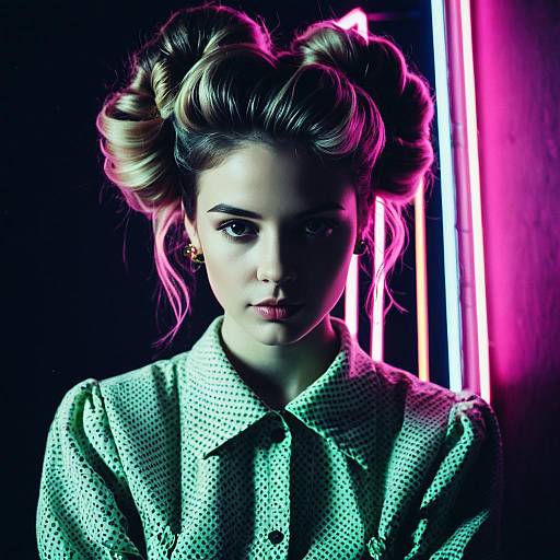 Twist Sponge Hairstyle Fashion Editorial Portrait