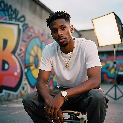 Realistic Urban Skateboarder Portrait