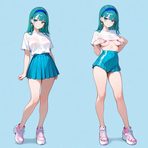 Stylish Young Lady with Teal Hair Stylish Young Lady with Teal Hair