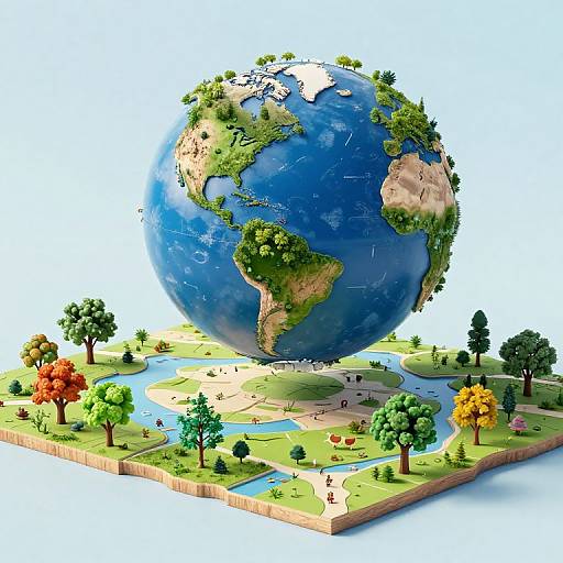 Surreal 3D Globe to Infinite Map