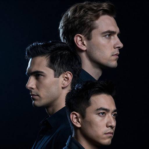 Intense Portrait of Three Men