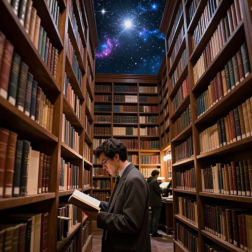 Celestial Library with Ancient Texts