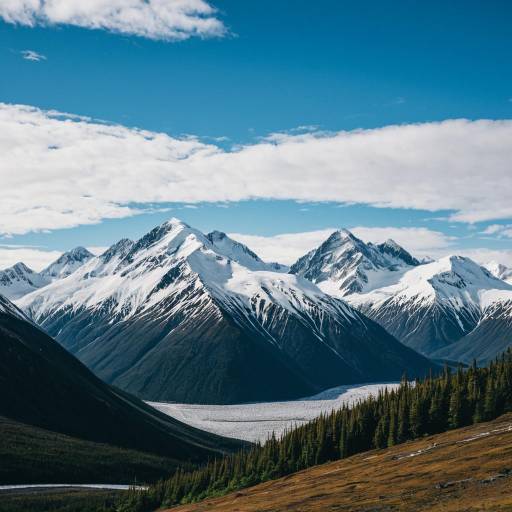 Snow-Capped Mountains in Alaskan Range