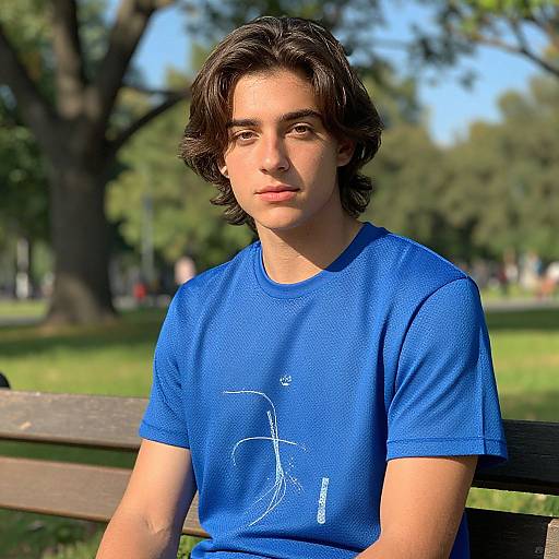 Young Adult on Park Bench