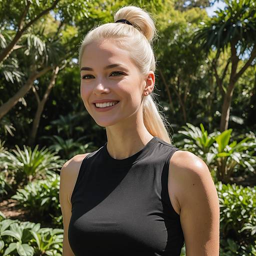 Joyful Portrait in a Lush Garden