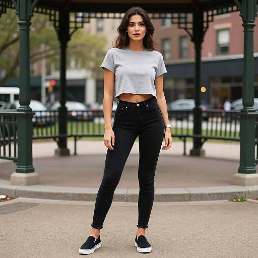 Toned Woman in Casual Streetwear