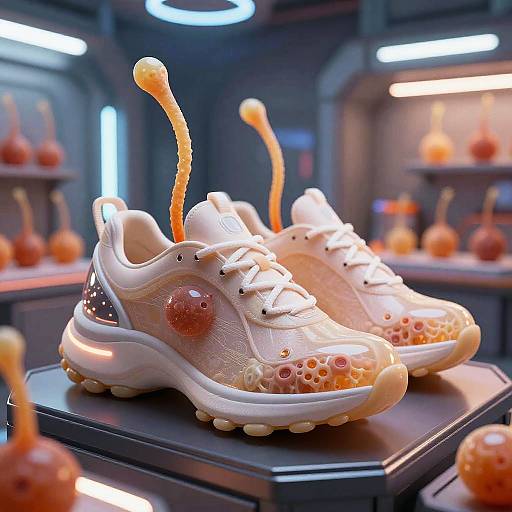 Futuristic Sperm-Inspired Sci-Fi Sneakers