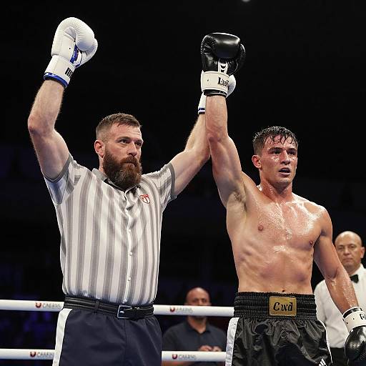 Intense Boxing Match in Spotlight