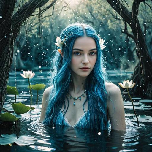 Ethereal Water Nymph in Enchanted Lagoon