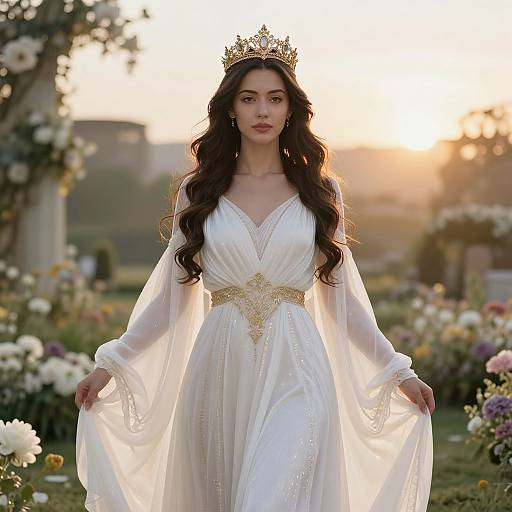 Regal Woman in Ethereal Garden