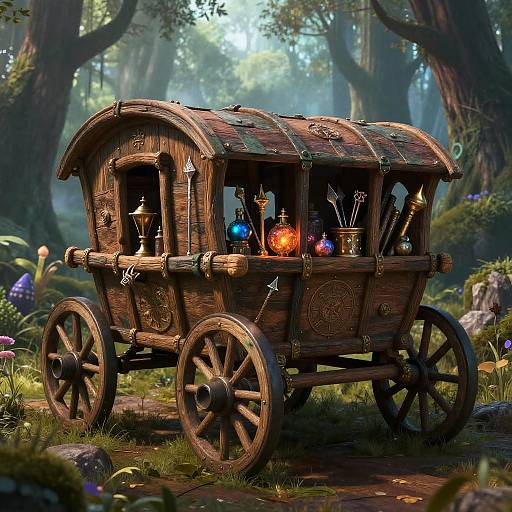 Rustic Fantasy DnD Magical Wagon