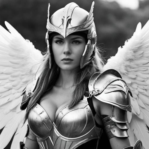 Female warrior in winged armor
