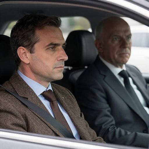 Two Middle-Aged Men in Car